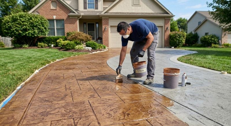 Concrete Driveway Refinishing in Fort Worth, TX