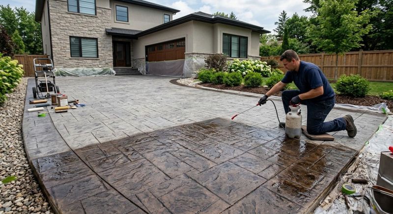 Driveway Concrete Staining in Fort Worth, TX