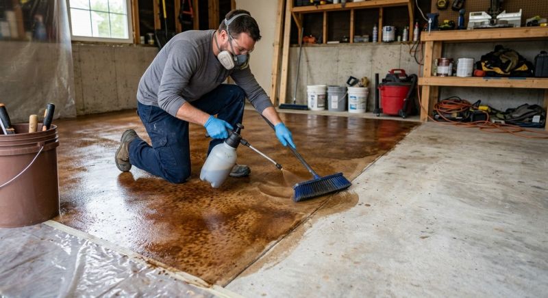 Stained Concrete Installation in Fort Worth, TX
