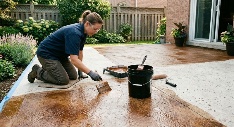 Stamped Concrete Staining in Fort Worth, TX