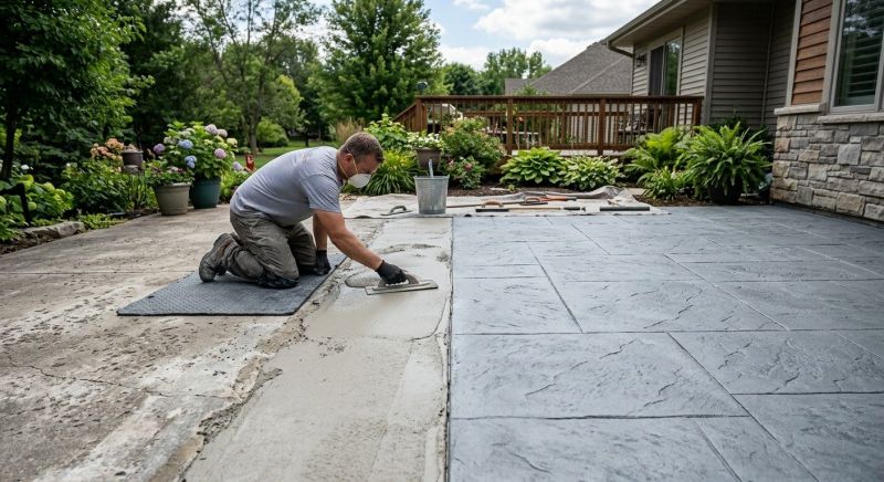 Textured Concrete Installation in Frisco, TX